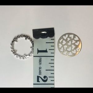 Origami Owl locket hearts window plate and love ring.